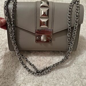 *NEW* Michael Kors Silver Studded Gray Crossbody Bag